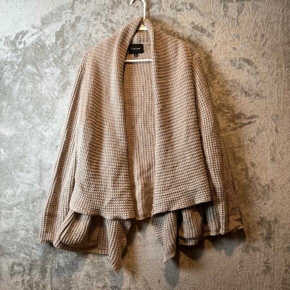La Fee Verte Anthropologie Tan Knitted Cardigan LG Cotton Wool Cottage Comfort - Picture 1 of 6